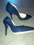 Дамски тъмно сини обувки на висок ток, снимка 2
