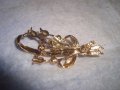 ФИНА КРАСИВА ФЛОРАЛНА ПОЗЛАТЕНА МЕДНА БЕЛ ЕПОК БРОШКА с ФАСЕТИРАНИ ЦИРКОНИ 27899, снимка 5
