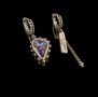 Висящи сребърни обеци,сърце и плочка хамелеон,бранд/нови, снимка 1 - Колиета, медальони, синджири - 44003226