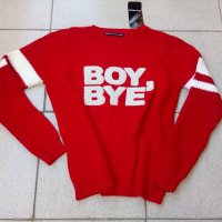  Пуловер Boy Bye в червен цвят - (С, М и Л ) , снимка 2 - Блузи с дълъг ръкав и пуловери - 26604943