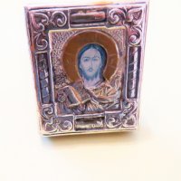 Малка настолна сребърна икона на Исус - за да ви пази и закриля ., снимка 1 - Икони - 40693066