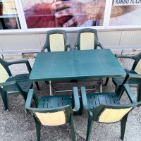 Градински комплект маса със столове 6бр ратан, снимка 2 - Градински мебели, декорация  - 44929171