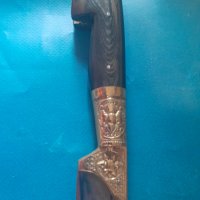 Голям ловен нож от биволски рог с бронз, снимка 6 - Ножове - 38390874