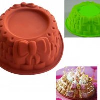 Плетена шапка кошница с пандела висока силиконова форма тава за направа печене кекс торта сладкиш, снимка 1 - Форми - 27869012