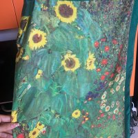Копринен шал  с репродукция на картина на Gustav Klimt, снимка 11 - Шалове - 37483227