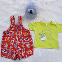 Бебешки гащеризон H&M тениска и шапка 3-6 месеца, снимка 1 - Бебешки гащеризони - 33445997