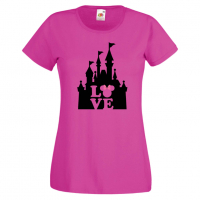 Дамска тениска Minnie Love Disney Castle Подарък,Изненада,Рожден ден,, снимка 8 - Тениски - 36530274