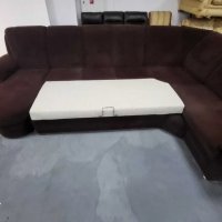 Кафяв ъглов диван от плат с функция сън "PP-QL11014", снимка 11 - Дивани и мека мебел - 39970871