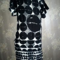 Didi S/M-Нова права рокля в черно и бяло, снимка 4 - Рокли - 32360867