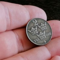 Монета - Швеция - 2 оре (матричен гланц) | 1950г., снимка 3 - Нумизматика и бонистика - 27382117