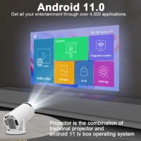 Нов проектор HY300 4K Android 11 Dual Wifi6 200 ANSI Allwinner H713 BT5.0 1080P 1280*720P Преносим п, снимка 5 - Плейъри, домашно кино, прожектори - 44041339