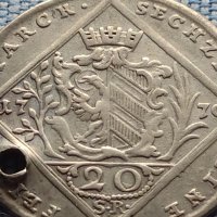 Сребърна монета 20 кройцера 1770г. Йозеф втори Нюрнберг за КОЛЕКЦИОНЕРИ 13685, снимка 2 - Нумизматика и бонистика - 42944572