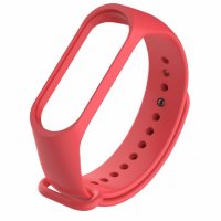 Цветна каишка за XIAOMI Mi Band 2, Mi Band 3, Mi Band 4, 5  червен цвят, снимка 3 - Каишки за часовници - 32291926