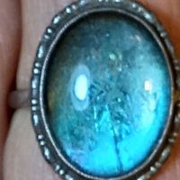 Стар английски сребърен пръстен с естествен камък , снимка 9 - Пръстени - 38107036
