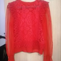 Дамска дантелена блуза, снимка 3 - Блузи с дълъг ръкав и пуловери - 43451143