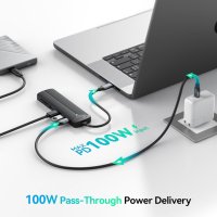 Yottamaster 7-в-1 USB C хъб, 4K HDMI, 5Gbps USB-Aх3, 100W PD USB-C, снимка 8 - Други - 42932121