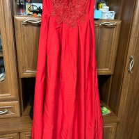 Червена официална рокля, снимка 2 - Рокли - 43660708