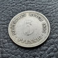 Стара монета 5 пфенига 1893 г.буква А -  Германия- рядка , 131 годишна !, снимка 11 - Нумизматика и бонистика - 39645552