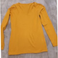 Блузка фино плетево , тютюнево жълто наситен хубав тузарски цвят. , снимка 1 - Блузи с дълъг ръкав и пуловери - 43183193