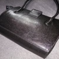 Голяма дамска кожена чанта в черен цвят - подарък при поръчка над 14 лв , снимка 7 - Чанти - 43689829