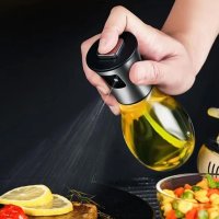 Стъклена Спрей бутилка за зехтин, олио или оцет 200 мл + фуния за пълнене, снимка 5 - Прибори за хранене, готвене и сервиране - 43886611