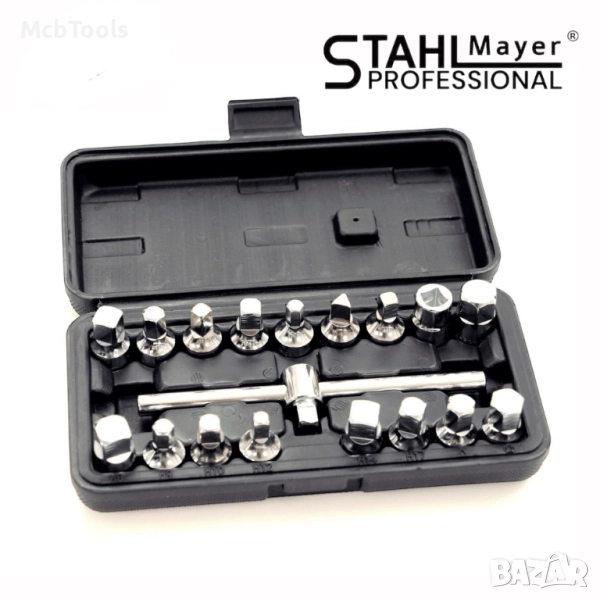 Комплект ключове за пробки на картер 18 части StahlMayer, снимка 1