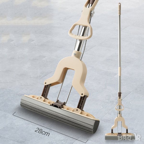 Домакински моп с телескопична дръжка с функция за изтискване на водата. , снимка 1