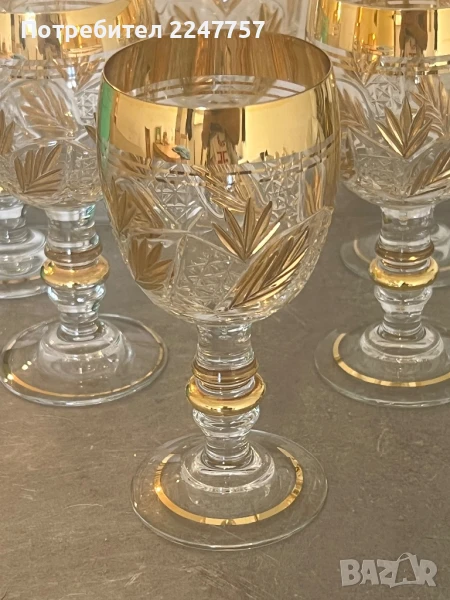 6 бр кристални чаши за вино, снимка 1