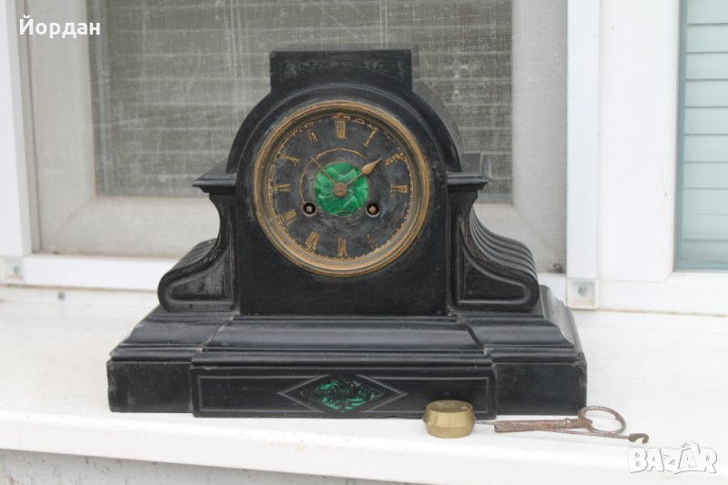 Каминен френски мраморен часовник , снимка 1