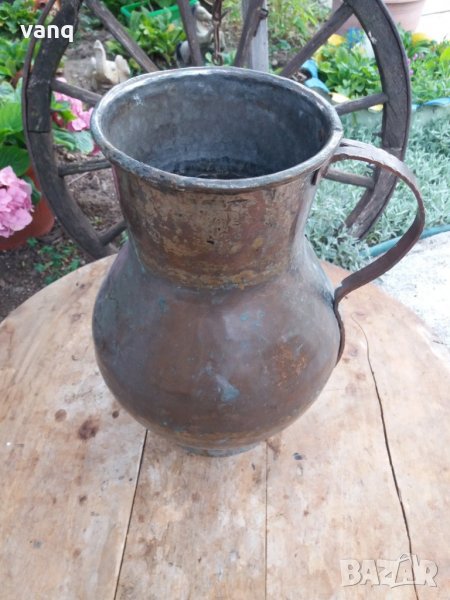 Медна кана -ваза ръчна израбатка, снимка 1