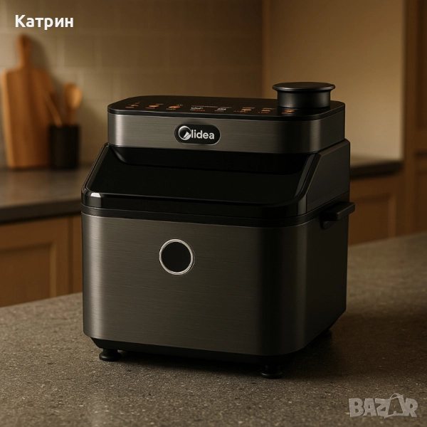 Midea DualTaste Air Fryer MF-CY75C2 – 7L капацитет, JuicyLock технология - НОВ, снимка 1