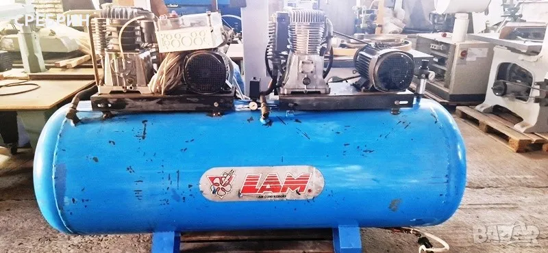 Бутален компресор 1000 лт с два мотора по 5,5кв + Ел табло, ревизиран , снимка 1