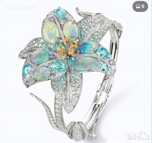 Луксозен пръстен опал и сапфир, нов 💥, снимка 1