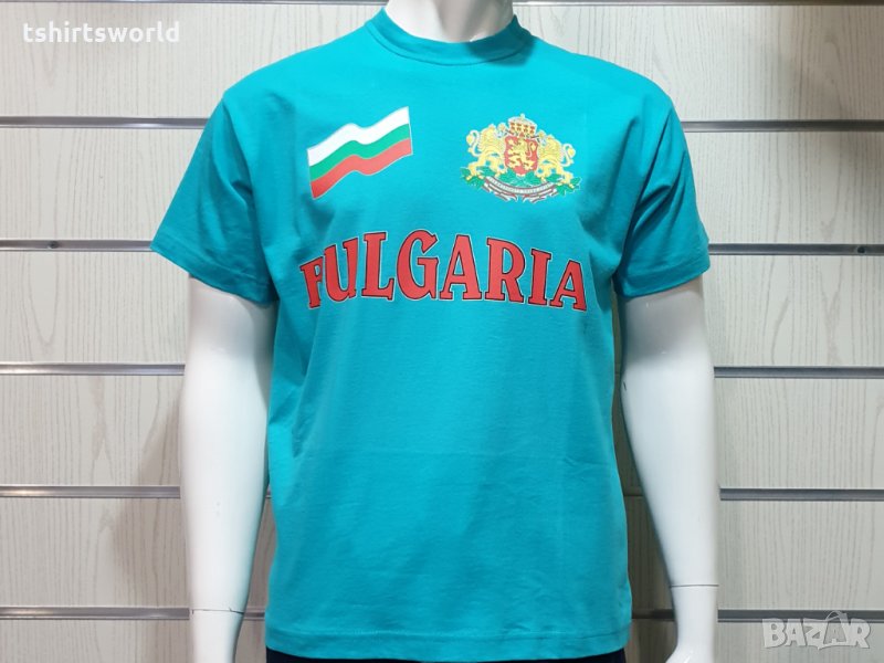 Нова мъжка тениска с трансферен печат България, знаме и герб, снимка 1