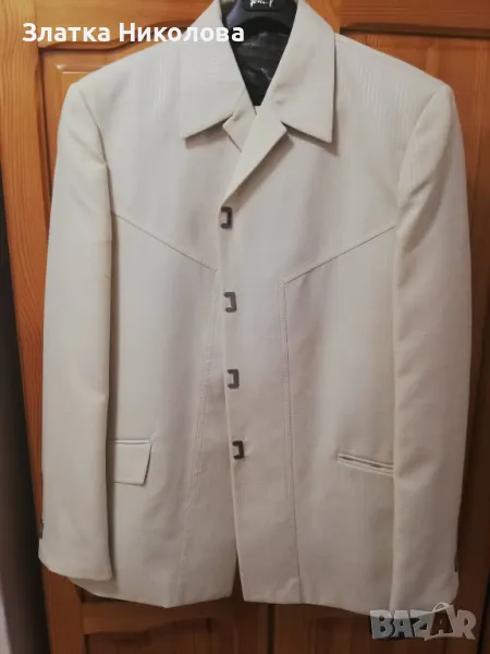 Костюм, мъжки, бял, снимка 1