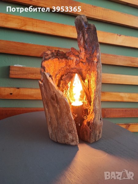 Дървена нощна лампа, снимка 1