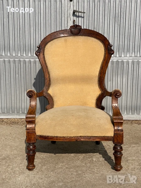 Викторианско кресло около 1900 година , снимка 1