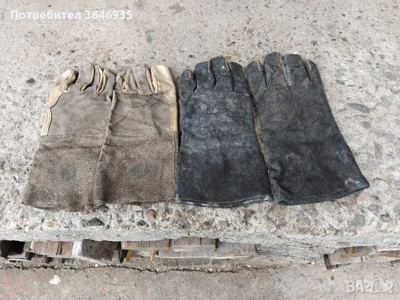 Ръкавици работни кожени за електрожен., снимка 1