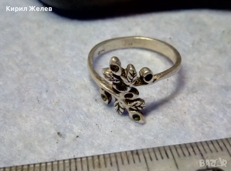 ШАРМАНТЕН АР НУВО СТИЛ СРЕБЪРЕН ПРЪСТЕН СРЕБРО 925 ФИНА АЖУРНА РЪЧНА ИЗРАБОТКА 28739, снимка 1