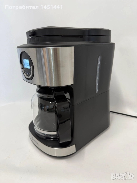 Кафемашина Warenkraft с мелачка, 1.8л - 2 в 1 на зърна и на прах, снимка 1