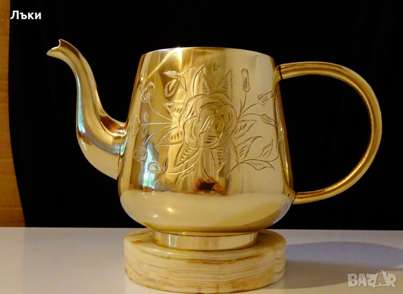 Чайник,кана Британска Индия,никелово сребро,маркировка. , снимка 1