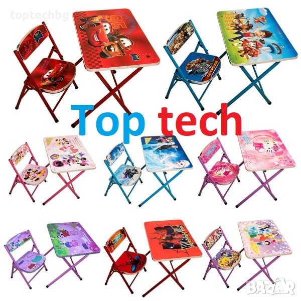 Детска маса със столче с герои, снимка 1