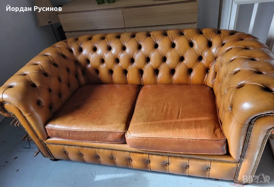 Двоен диван честърфийлд chesterfield оригинален, снимка 1