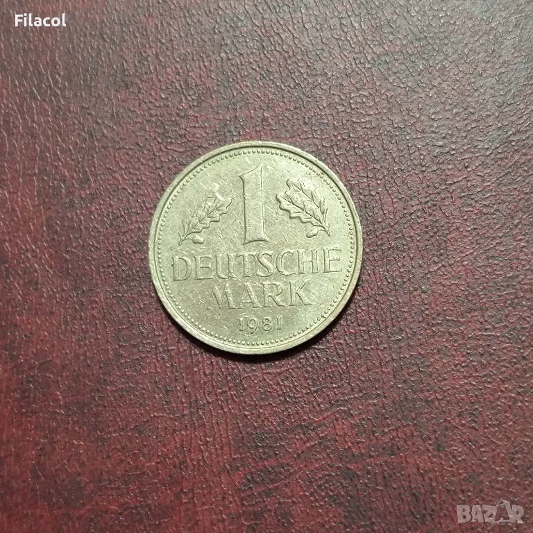 Германия 1 марка 1981 г. МД 'G' - Карлсруе, снимка 1