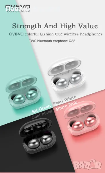 Hobbyant Q88 5.0 HiFi шумопотискащи музикални Водоустойчиви спортни слушалки с микрофон, снимка 1