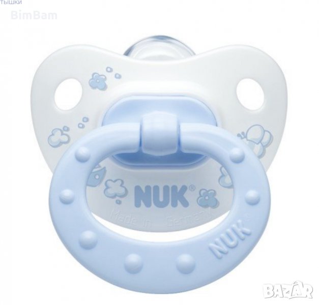 Силиконова залъгалка NUK Rose & Blue / 0-6 месеца - синя, снимка 1