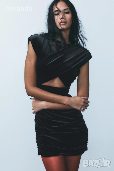 Zara кадифена рокля М, снимка 1