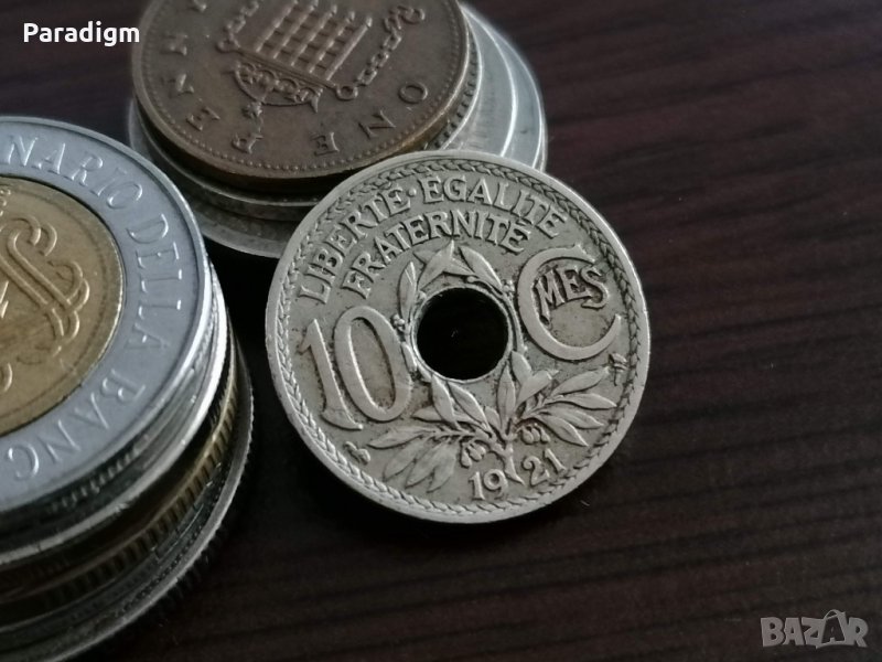 Mонета - Франция - 10 сентима | 1921г., снимка 1