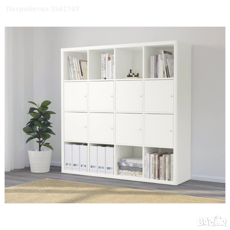 Етажерка KALLAX ИКЕА - 147x147cm с 8 броя вратички, снимка 1