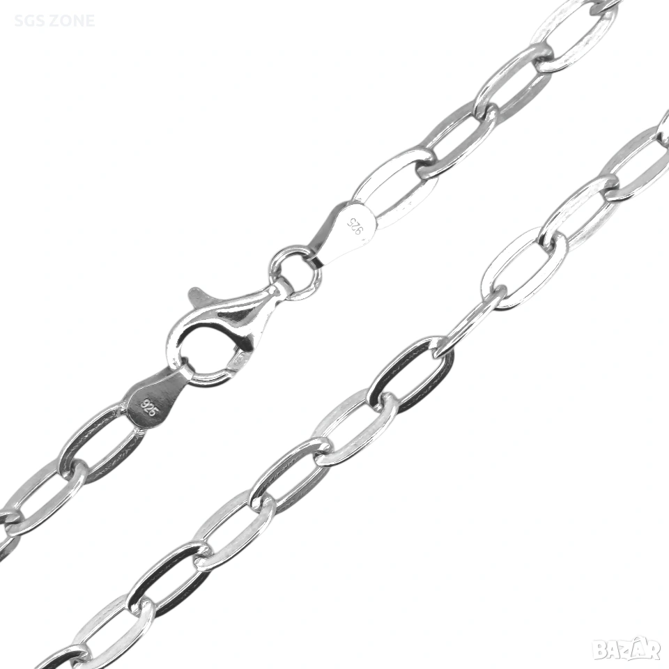 Стилна сребърна верижка от Италия с родиево покритие , снимка 1